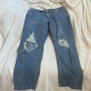 Wild Fable Distressed Straight Leg Jeans - Blue